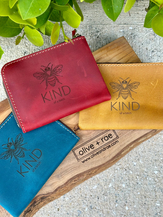 Genuine Leather Zip Wallet