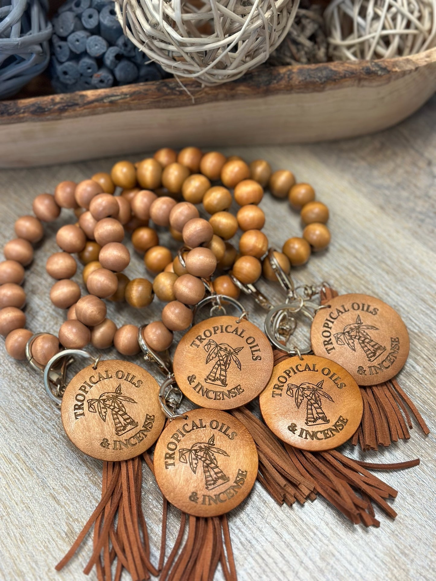 Wood Bead Wristlet