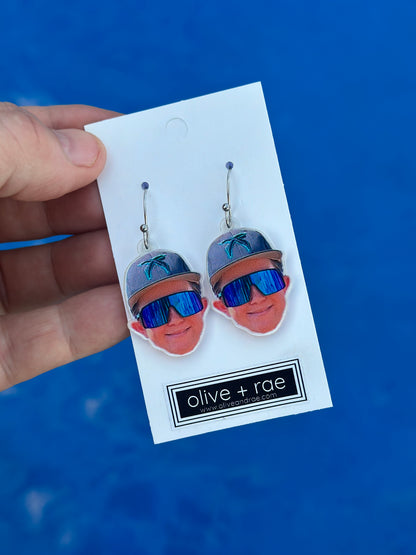 Custom Face Cutout Earrings | Personalized Photo Earrings for Cooperstown, Bachelorette, Sporting Events, Birthday & Party Accessories