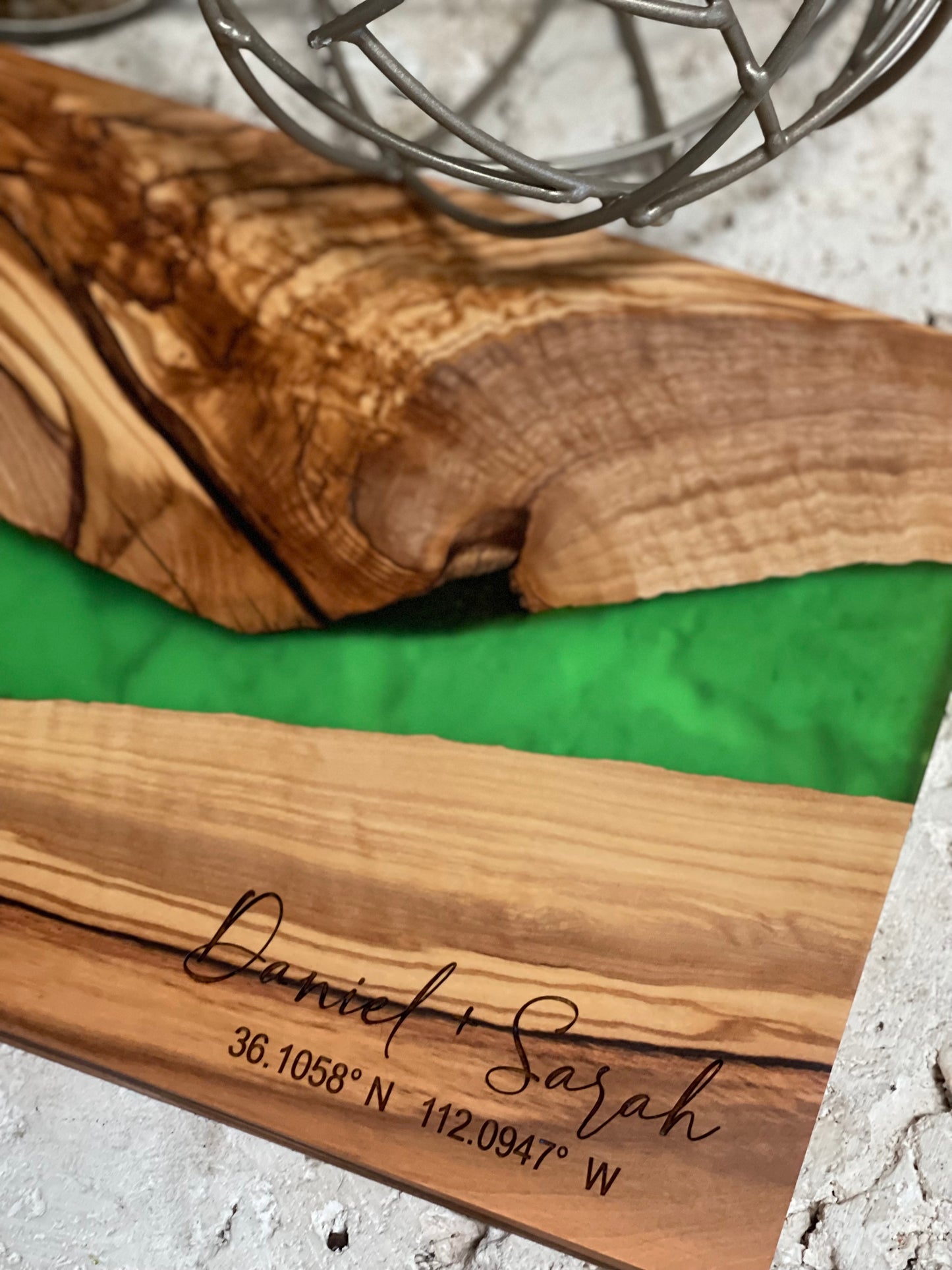 Olivewood + Resin Board and Coasters