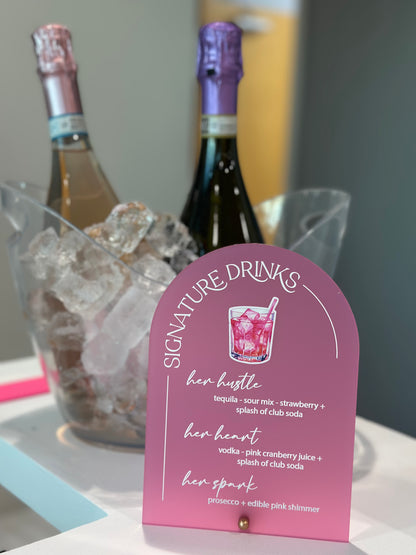 Signature Drinks-Acrylic Bar Sign