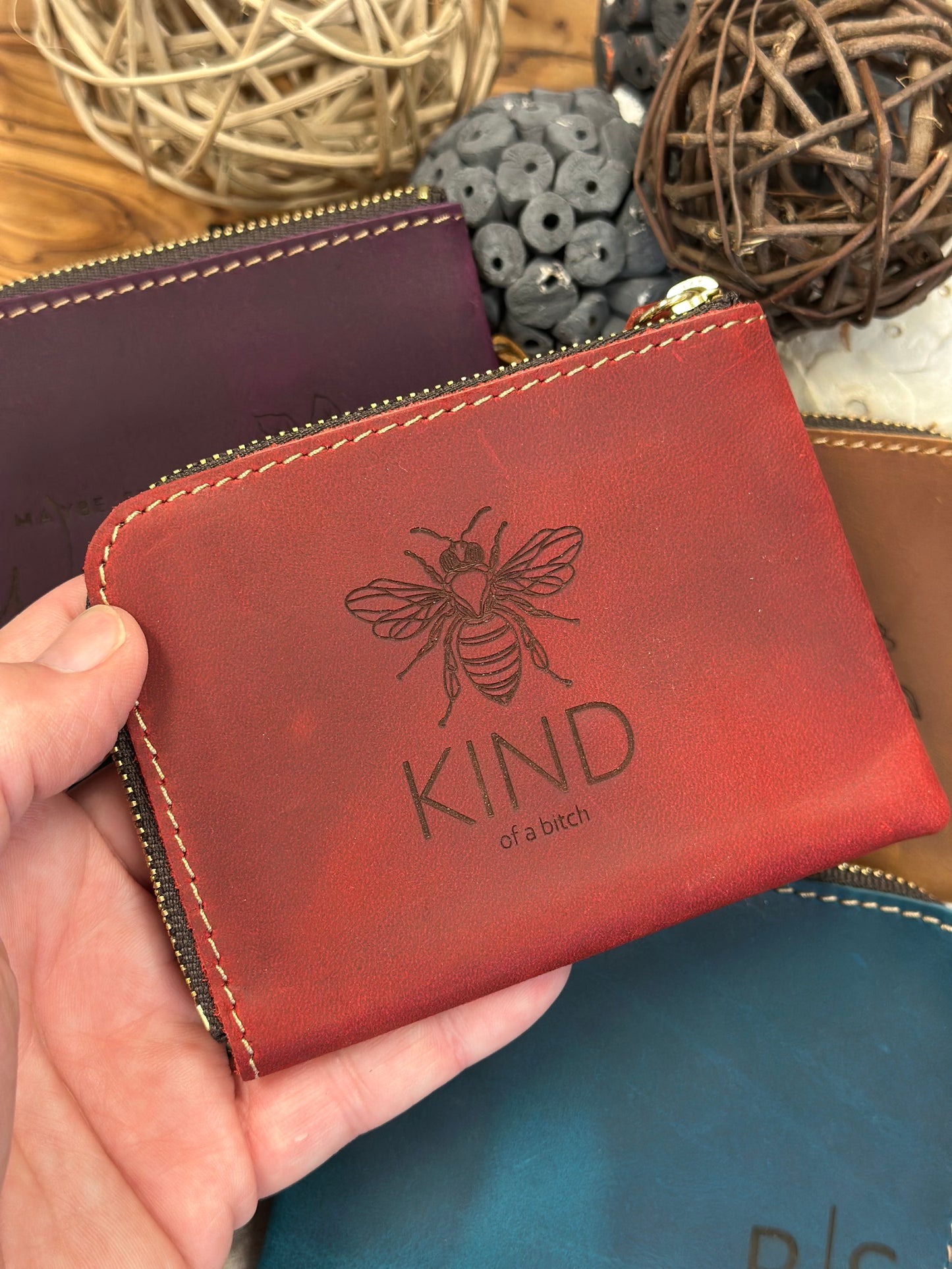 Genuine Leather Zip Wallet