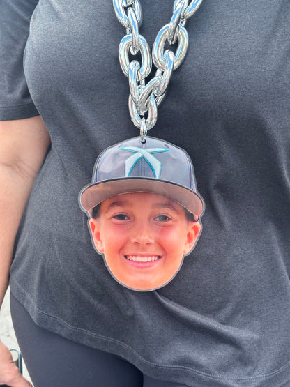 Custom Acrylic Cooperstown Face Charm | Personalized Baseball Photo Charm ONLY