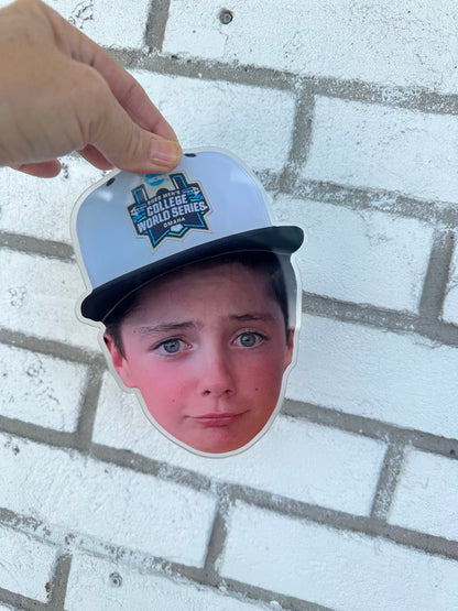 Custom Acrylic Cooperstown Face Charm | Personalized Baseball Photo Charm ONLY