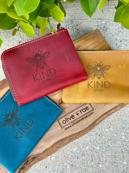 Genuine Leather Zip Wallet