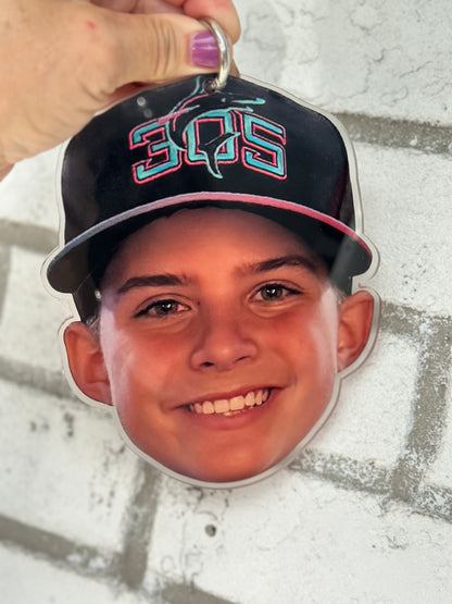 Custom Acrylic Cooperstown Face Charm | Personalized Baseball Photo Charm ONLY