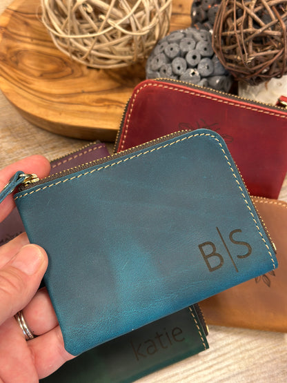 Genuine Leather Zip Wallet