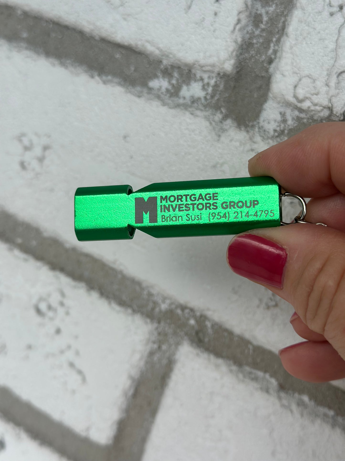 Custom Engraved Safety Whistle Keychain | Promotional Business Swag | Personalized Emergency Whistle