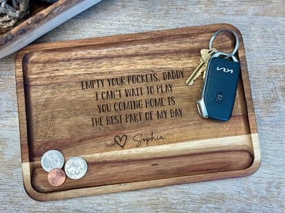 Acacia Wood Catch All Trinket Tray