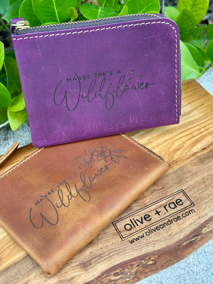 Genuine Leather Zip Wallet