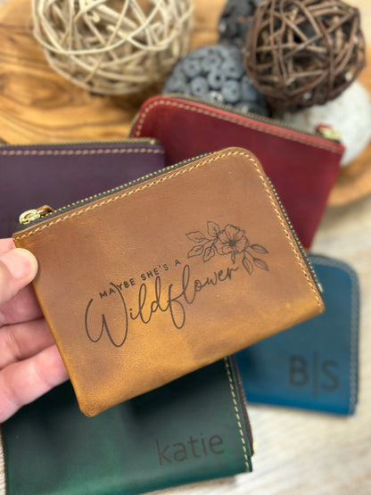 Genuine Leather Zip Wallet