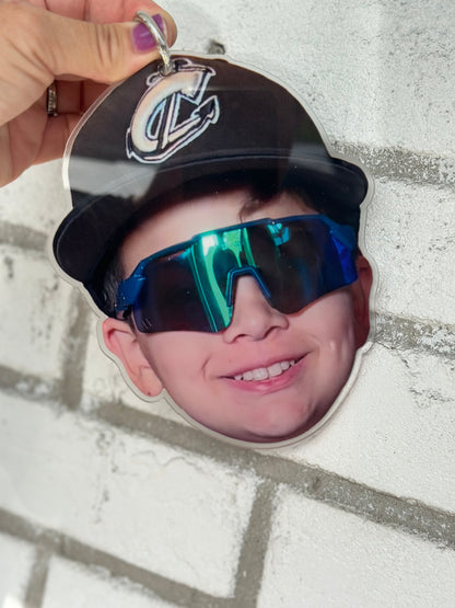 Custom Acrylic Cooperstown Face Charm | Personalized Baseball Photo Charm ONLY