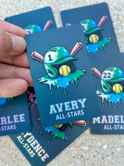 Baseball/Softball Personalized Drip Bag Tag