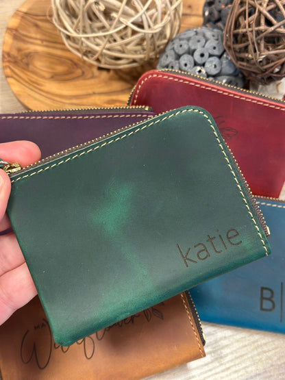 Genuine Leather Zip Wallet