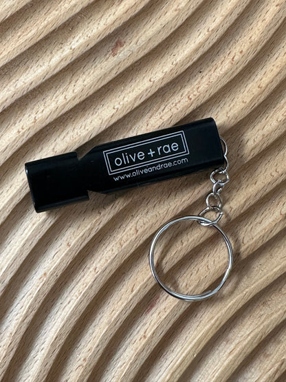 Custom Engraved Safety Whistle Keychain | Promotional Business Swag | Personalized Emergency Whistle