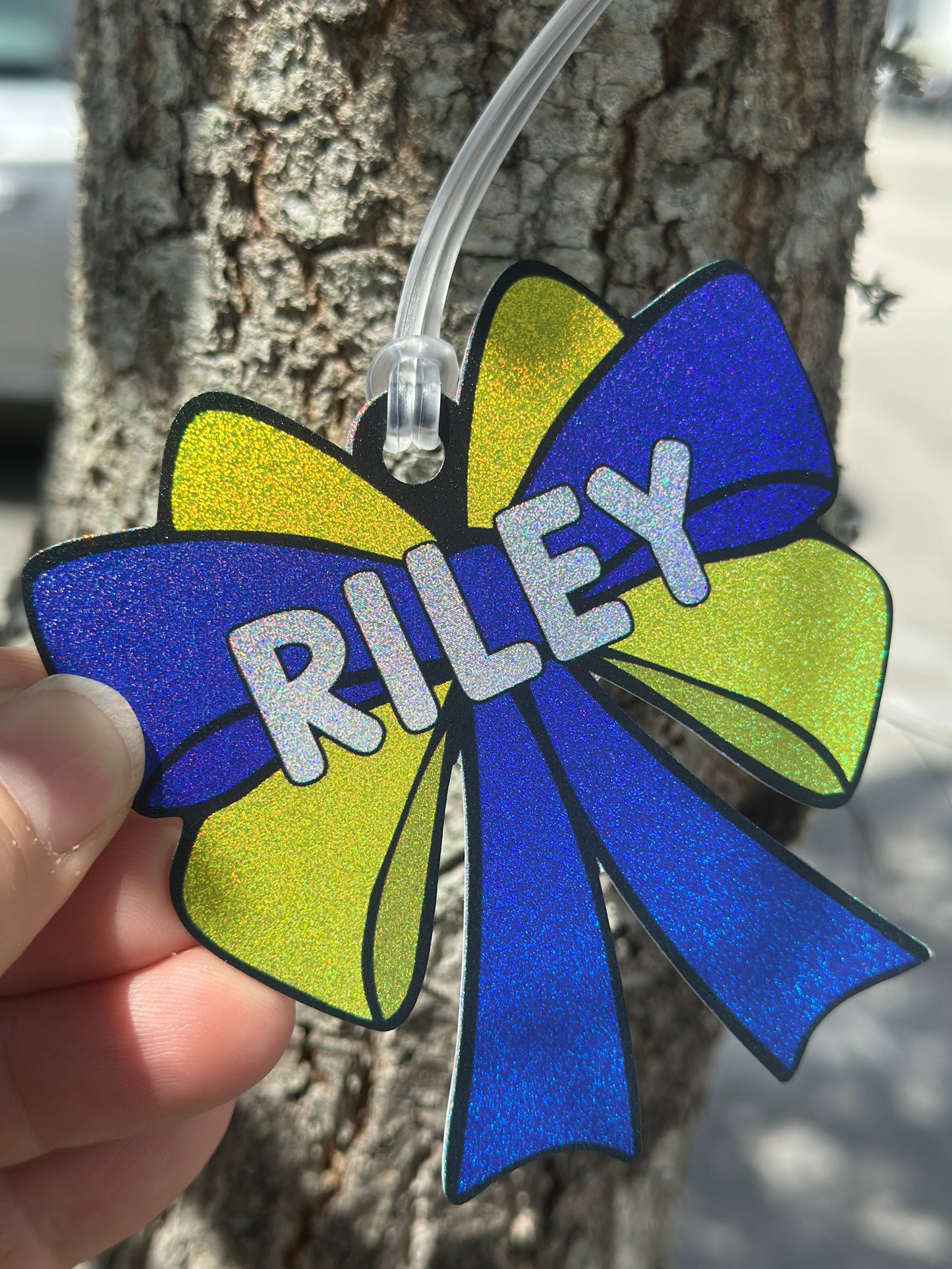 Glitter Bow Cheer or Dance Bag Tags