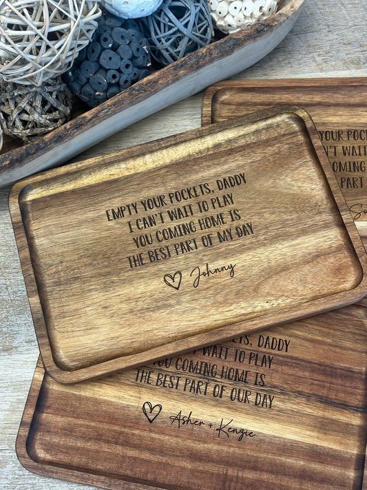 Acacia Wood Catch All Trinket Tray