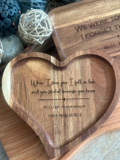 Acacia Wood Catch All Trinket Tray