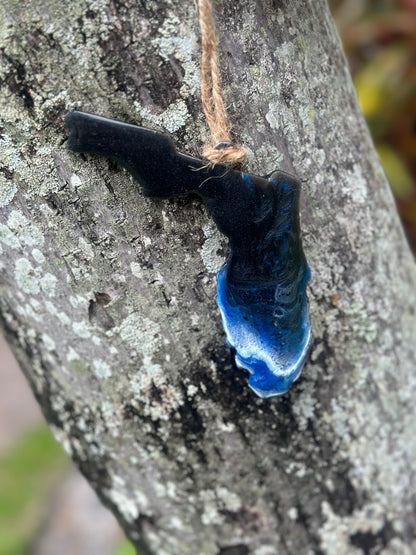 Florida Thin Blue/Red Line Resin Ornament