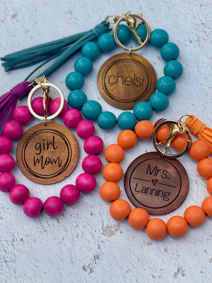 Wood Bead Wristlet