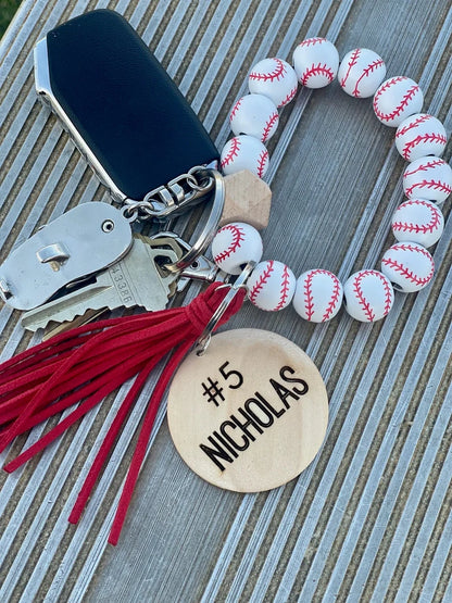 Sports Wood Bead Wristlet