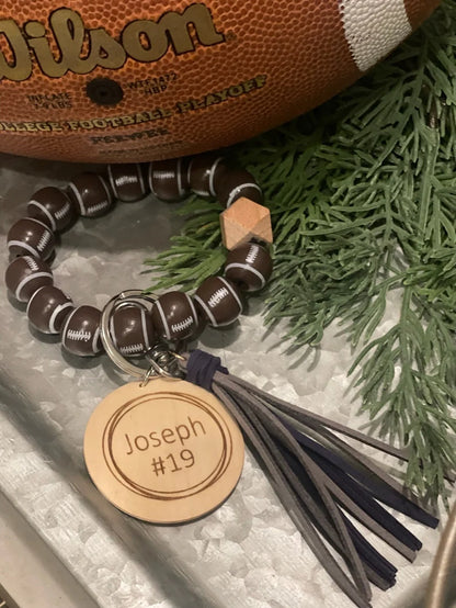 Sports Wood Bead Wristlet