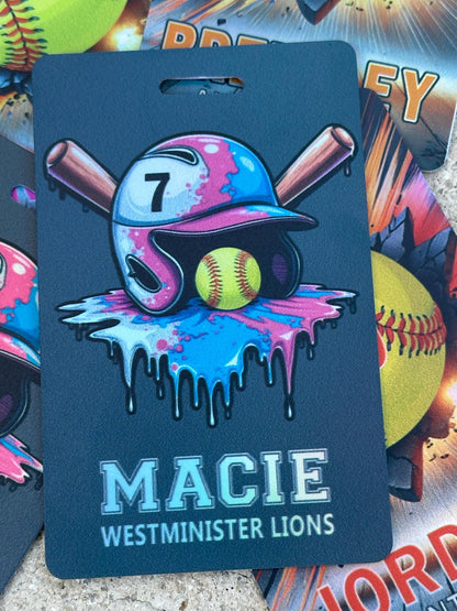 Baseball/Softball Personalized Drip Bag Tag