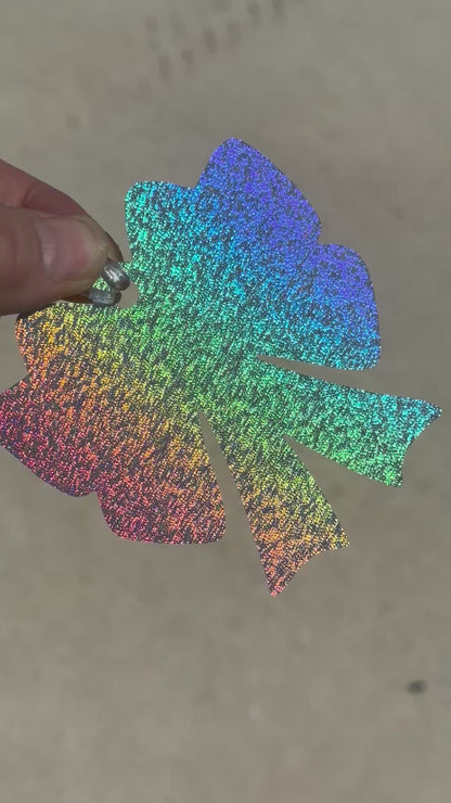 Personalized glitter holographic cheer bow bag tag personalized with your team color and name, custom team cheer gift by Olive + Rae