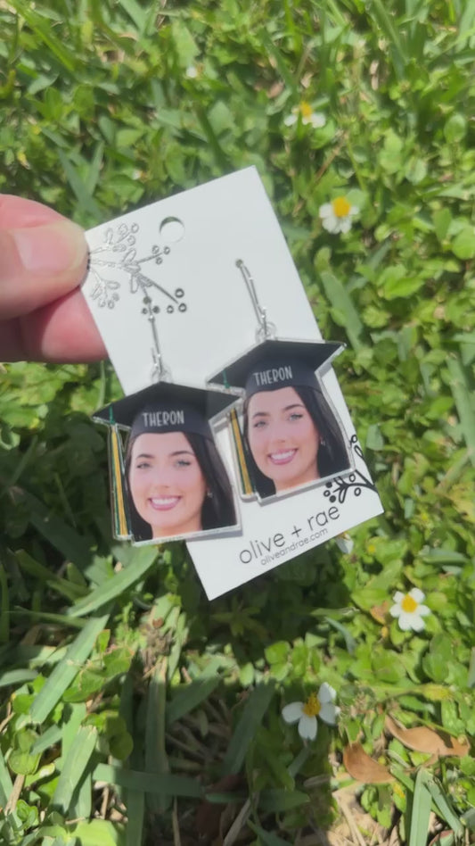 Custom Face Cutout Earrings | Personalized Photo Earrings for Graduation, Bachelorette, Sporting Events, Birthday & Party Accessories